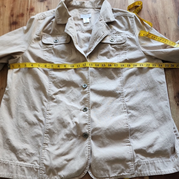 Carroll Reed tan quarter sleeves classic buttoned jacket,plus size 18W - Picture 8 of 9